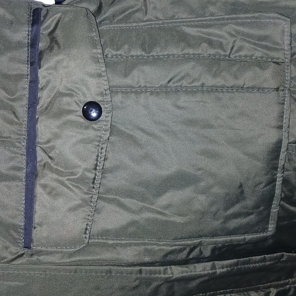 Yoki Outerwear Sherpa lined olive green coat size S hooded Faux fur trim NWT - Picture 7 of 14